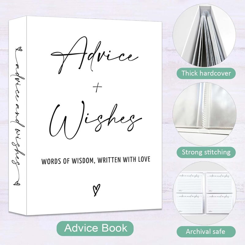 Senfaro Advice and Wishes Cards Album, Baby Shower Advice Cards Book, Wedding Advice Card Guest Book Well Wishes Card for Bridal Shower, Mr and Mrs, Retirement, Graduation, Birthday - Image 4